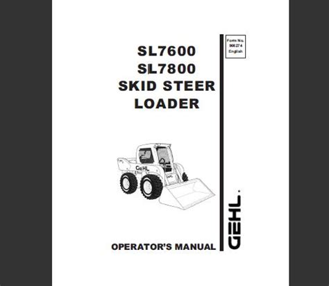 gehl sl7600 manual pdf